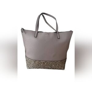 Kate Spade New York Greta Court Penny Tote Bag Glitter Purse Handbag Dusty Peony